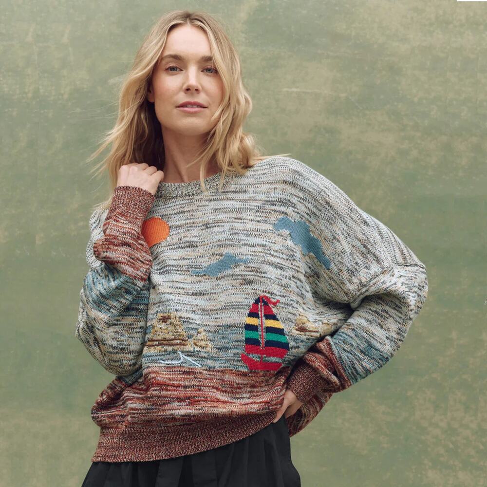 THE GREAT. The Boating Pullover. Sea Breeze Multi 0|XS - Picture 2 of 11